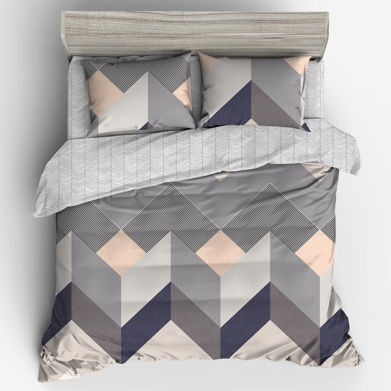 Giselle Bedding Quilt Cover Set Queen Bed Doona Duvet Sets Geometry Square Pattern - Sale Now