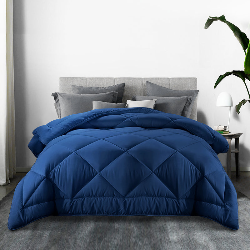 Giselle Bamboo Microfibre Microfiber Quilt Queen 700GSM Doona All Season Blue - Sale Now