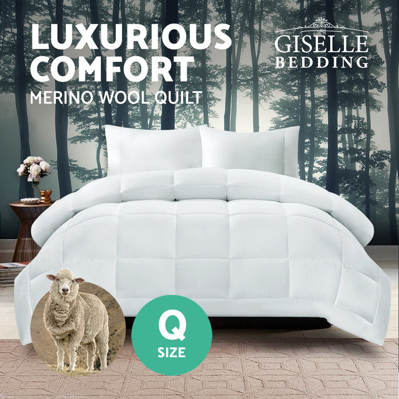 Giselle Bedding Queen Size Merino Wool Duvet Quilt - Sale Now