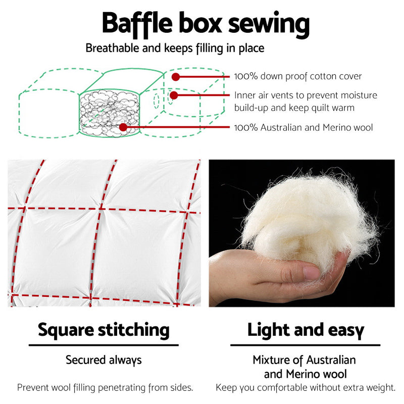 Giselle Bedding Single Size Merino Wool Duvet Quilt - Sale Now