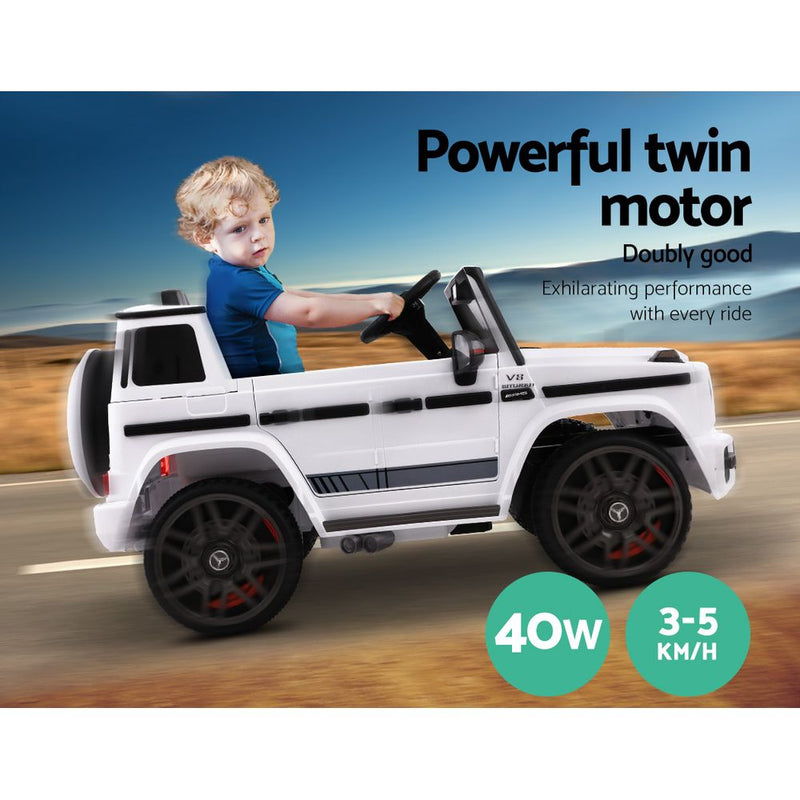 Mercedes-Benz Kids Ride On Car Electric AMG G63 Licensed Remote Cars 12V White - Sale Now