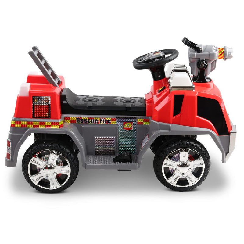 Rigo Kids Ride On Fire Truck Motorbike Motorcycle Car Red Grey - Sale Now