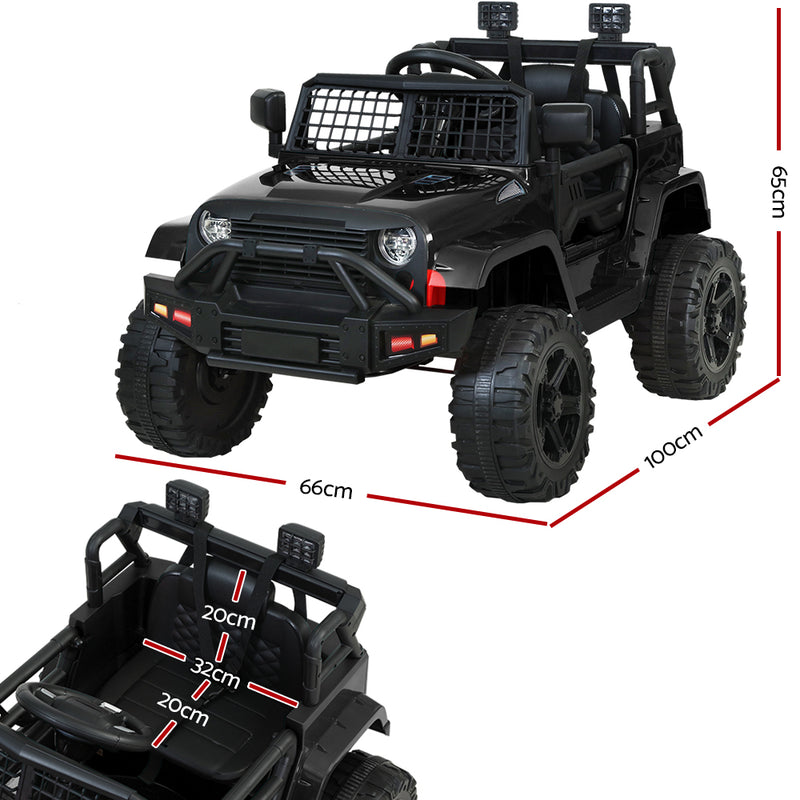 Rigo Kids Ride On Car Electric 12V Car Toys Jeep Battery Remote Control Black - Sale Now