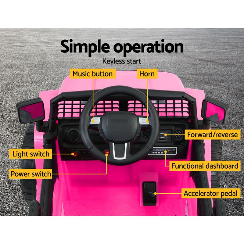 Rigo Kids Ride On Car Electric 12V Car Toys Jeep Battery Remote Control Pink - Sale Now