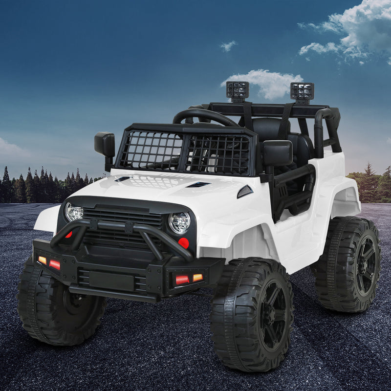 Rigo Kids Ride On Car Electric 12V Car Toys Jeep Battery Remote Control White - Sale Now