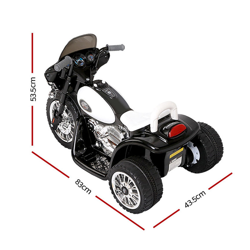 Rigo Kids Ride On Motorbike Motorcycle Toys Black White - Sale Now
