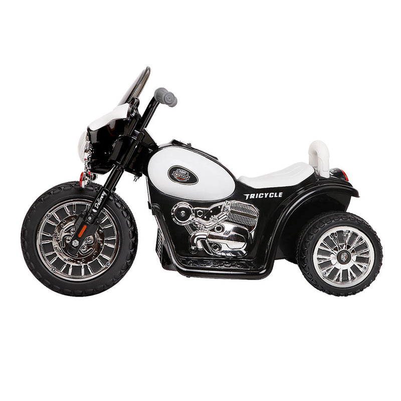 Rigo Kids Ride On Motorbike Motorcycle Toys Black White - Sale Now