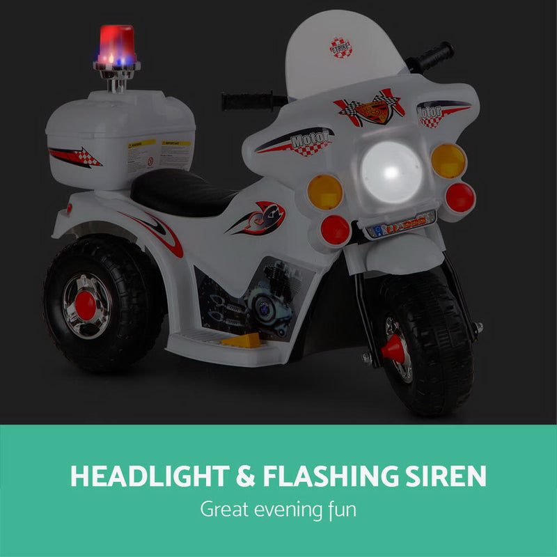 Rigo Kids Ride On Motorbike Motorcycle Car Toys White - Sale Now