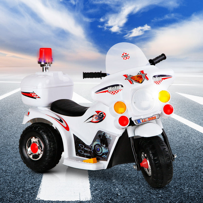 Rigo Kids Ride On Motorbike Motorcycle Car Toys White - Sale Now