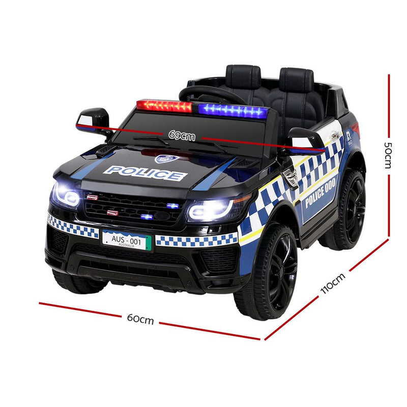 Rigo Kids Ride On Car Inspired Patrol Police Electric Powered Toy Cars Black - Sale Now