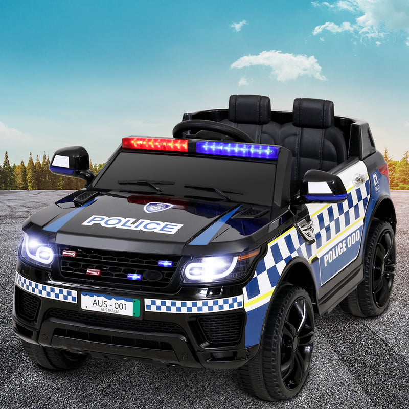 Rigo Kids Ride On Car Inspired Patrol Police Electric Powered Toy Cars Black - Sale Now