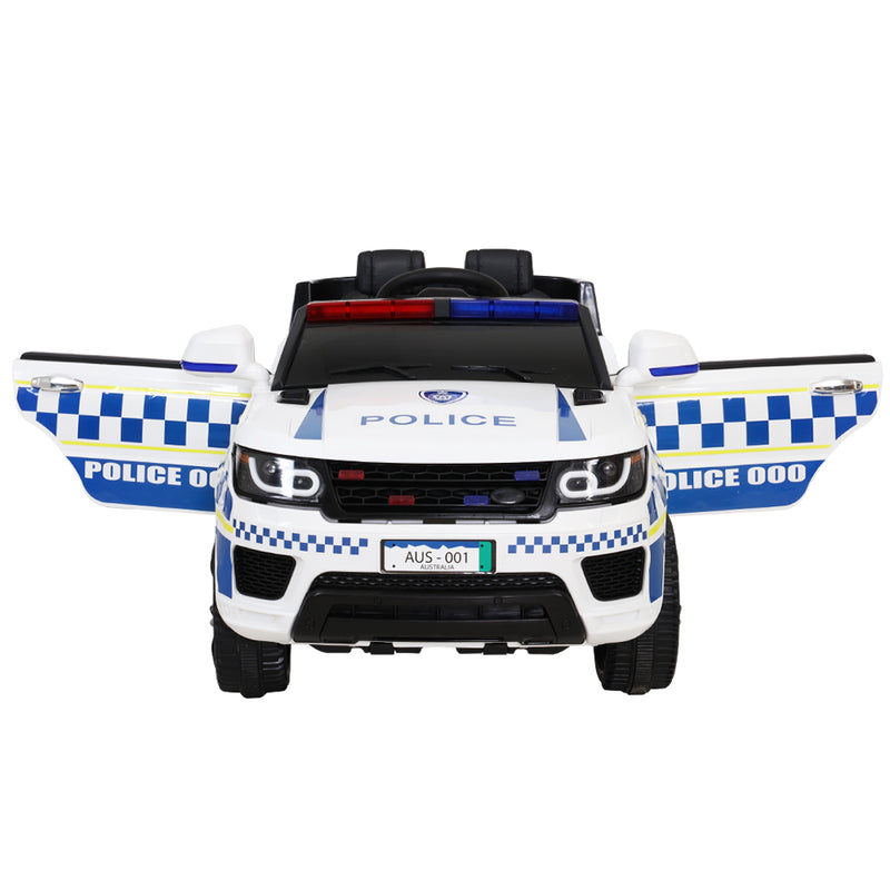 Rigo Kids Ride On Car Inspired Patrol Police Electric Powered Toy Cars White - Sale Now