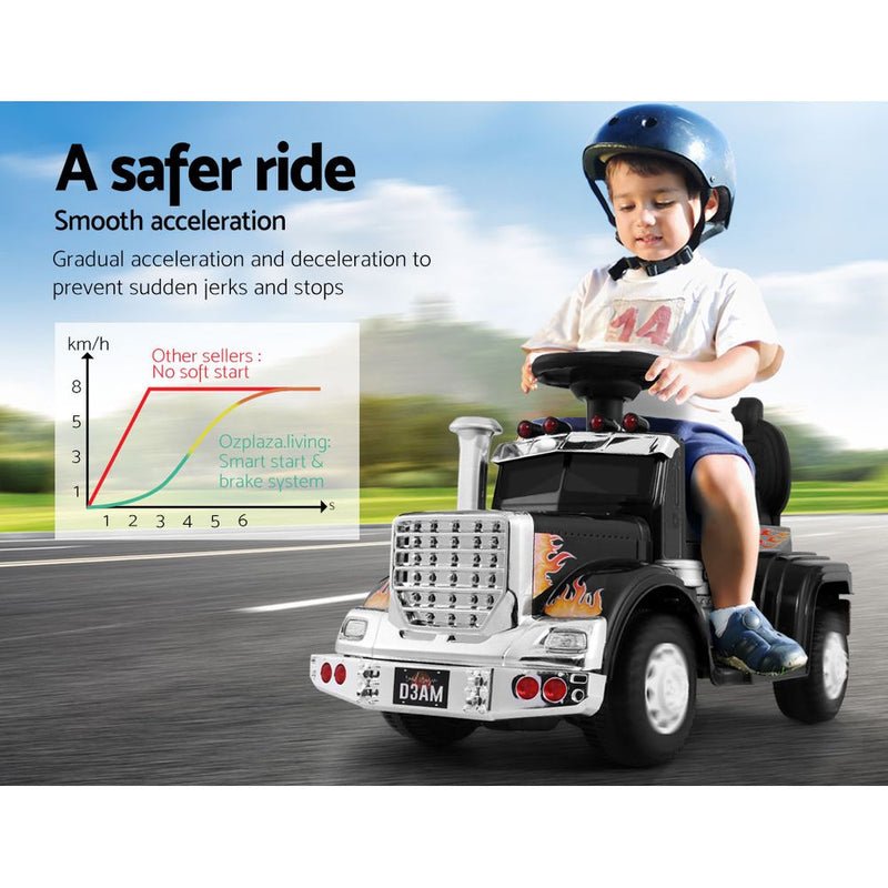 Ride On Cars Kids Electric Toys Car Battery Truck Childrens Motorbike Toy Rigo Black - Sale Now