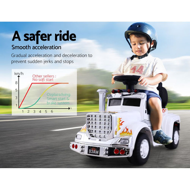 Ride On Cars Kids Electric Toys Car Battery Truck Childrens Motorbike Toy Rigo White - Sale Now