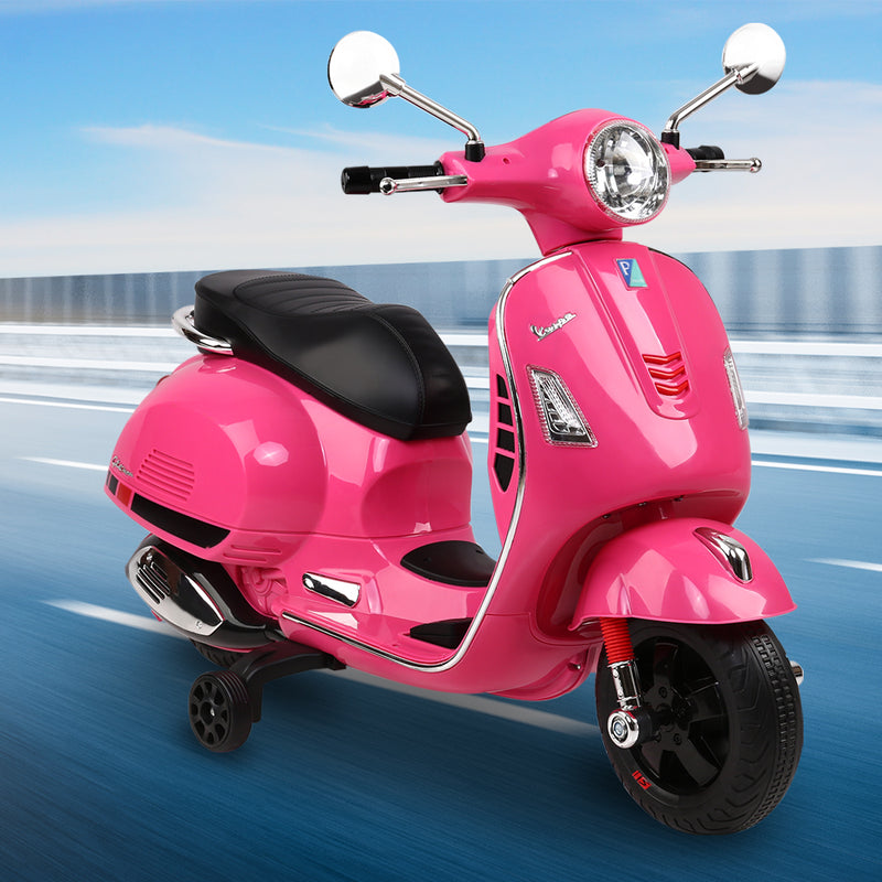 Rigo Kids Ride On Motorbike Vespa Licensed Motorcycle Car Toys Pink - Sale Now