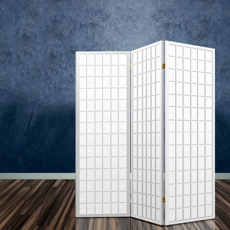Artiss 3 Panel Wooden Room Divider - White - Sale Now