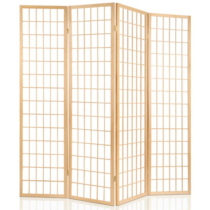 Artiss 6 Panel Room Divider Privacy Screen Foldable Pine Wood Stand Natural - Sale Now