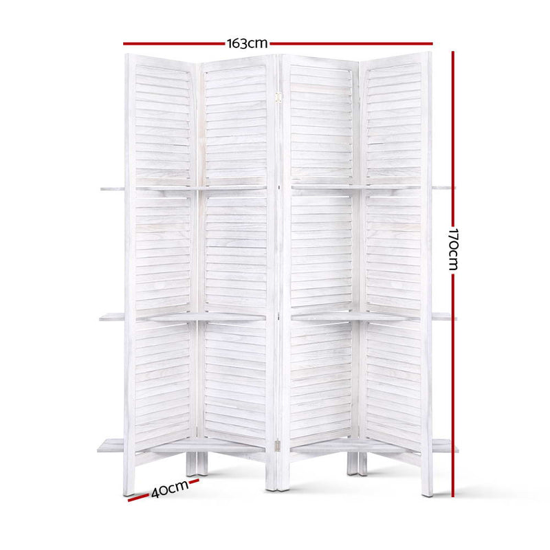 Artiss Room Divider Privacy Screen Foldable Partition Stand 4 Panel White - Sale Now