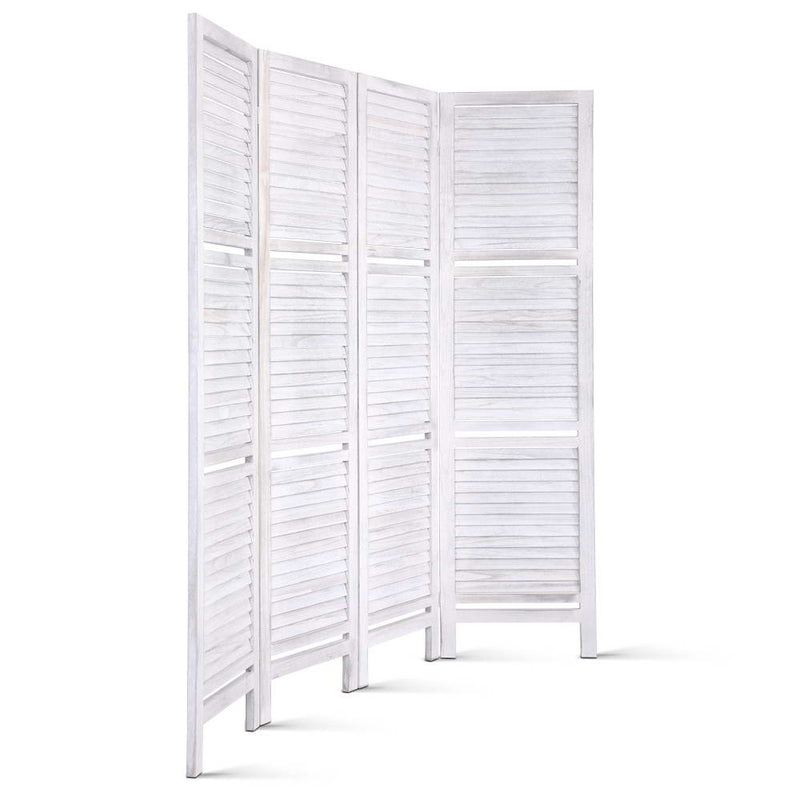 Artiss Room Divider Privacy Screen Foldable Partition Stand 4 Panel White - Sale Now