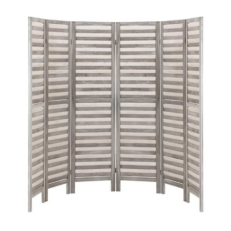 Artiss 6 Panel Room Divider Privacy Screen Foldable Wood Stand Grey - Sale Now