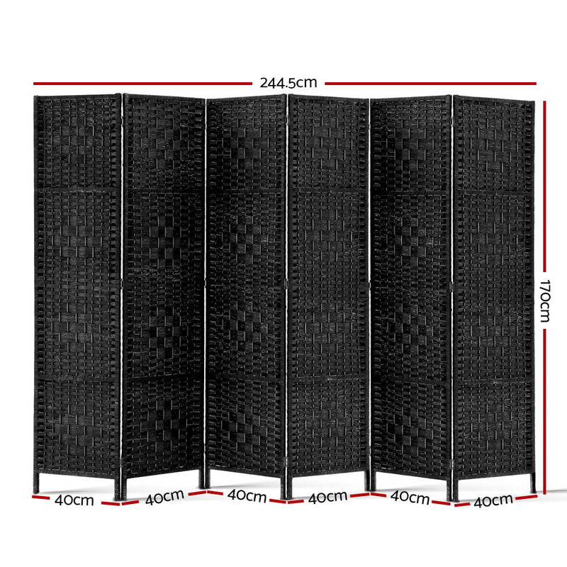 Artiss 6 Panel Room Divider - Black - Sale Now