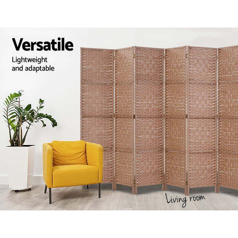 Artiss 6 Panel Room Divider Screen Privacy Rattan Timber Foldable Dividers Stand Hand Woven - Sale Now