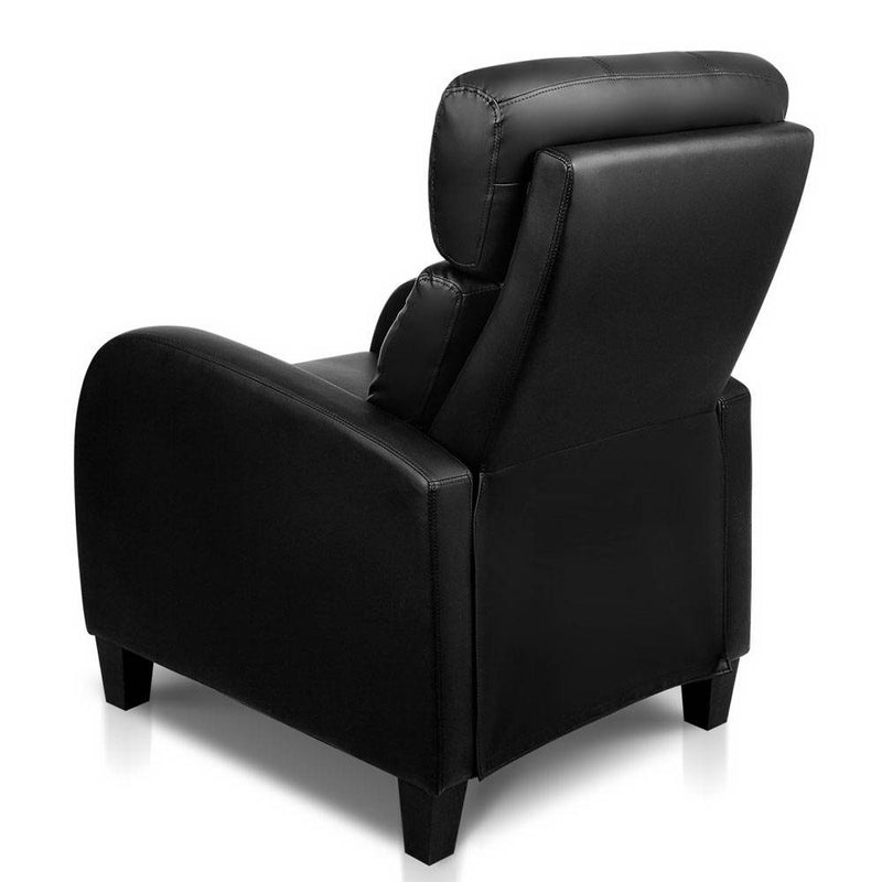 Artiss PU Leather Reclining Armchair - Black - Sale Now