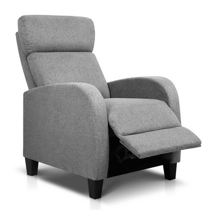Artiss Fabric Reclining Armchair - Grey