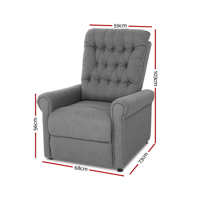 Artiss Massage Recliner Chair Electric Armchair 8 Point Heated Grey - Sale Now