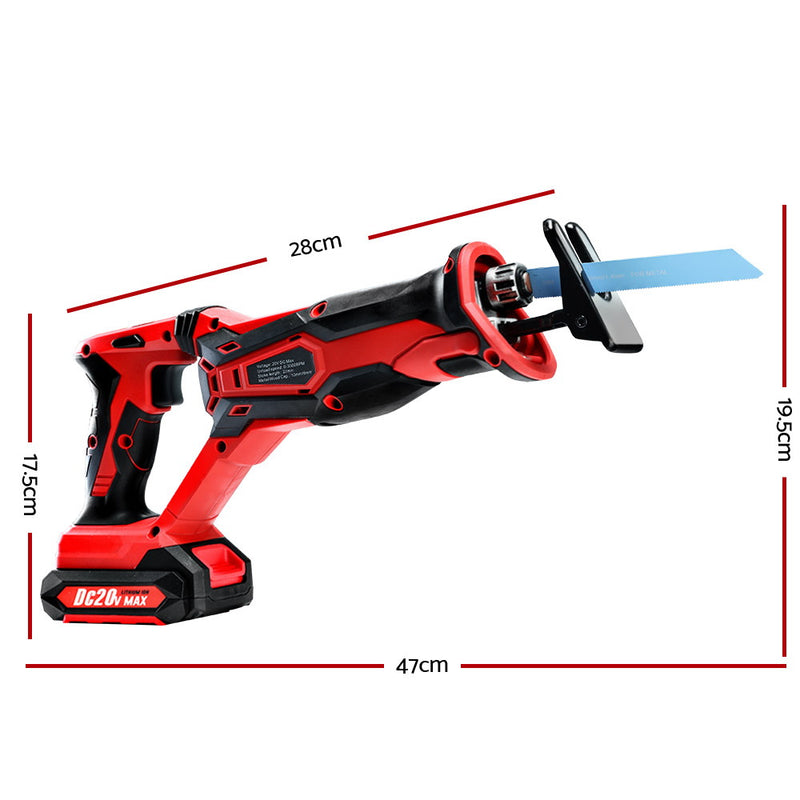 Giantz 18V Lithium Cordless Reciprocating Saw Electric Corded Sabre Saw Tool - Sale Now