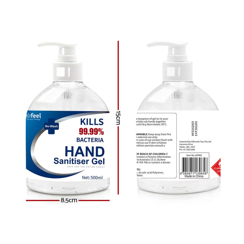 Relifeel Hand Sanitiser 1L 500mL x2 72% Alcohol Sanitizer Gel Instant Wash - Sale Now