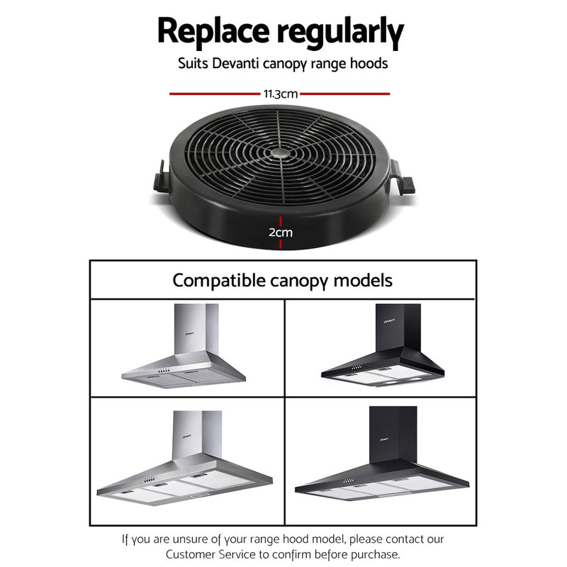 Devanti Pyramid Range Hood Rangehood Carbon Charcoal Filters Replacement For Ductless Ventless - Sale Now