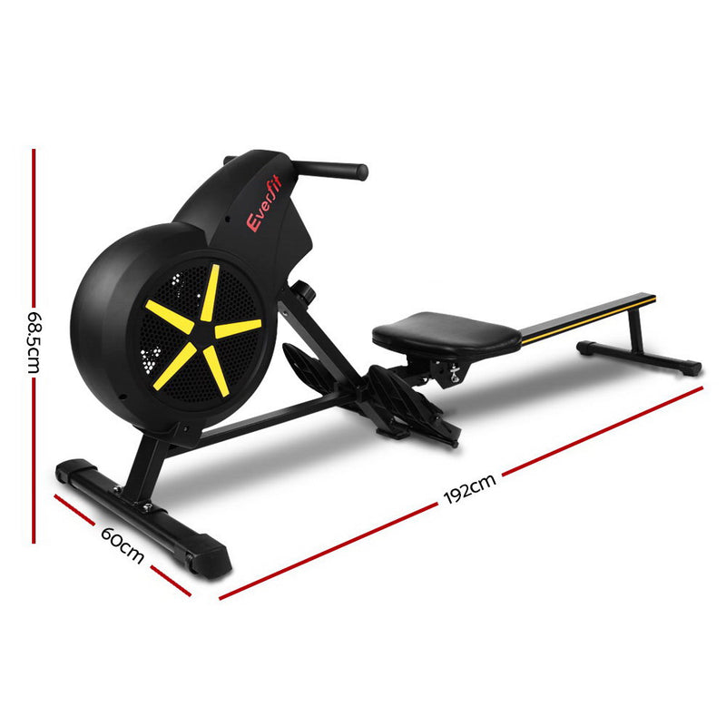 Everfit Rowing Exercise Machine Rower Resistance Fitness Home Gym Cardio Air - Sale Now