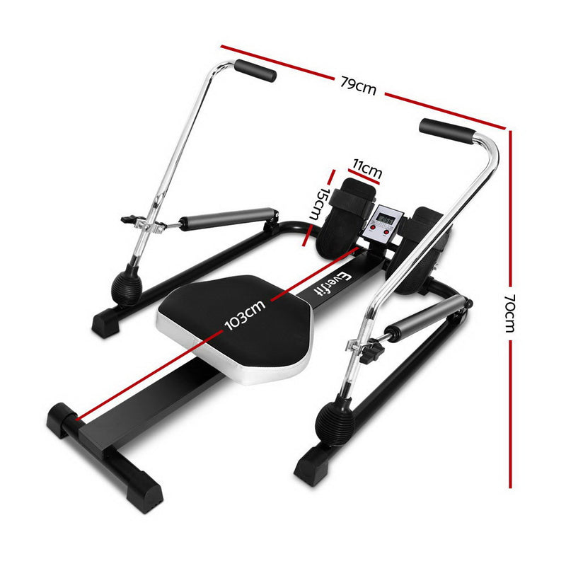 Everfit Rowing Exercise Machine Rower Hydraulic Resistance Fitness Gym Cardio - Sale Now