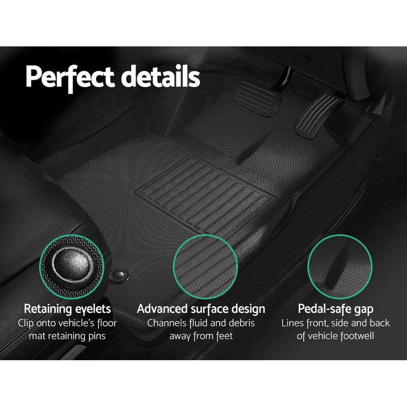 Weisshorn Ford Ranger Car Floor Mats PX PX2 PX3 Dual Cab 2011-2019 3D Rubber - Sale Now