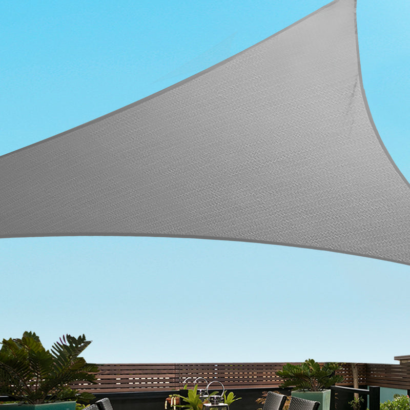Instahut Sun Shade Sail Cloth Shadecloth Triangle Canopy Awning 280gsm 3x3x3m Grey - Sale Now