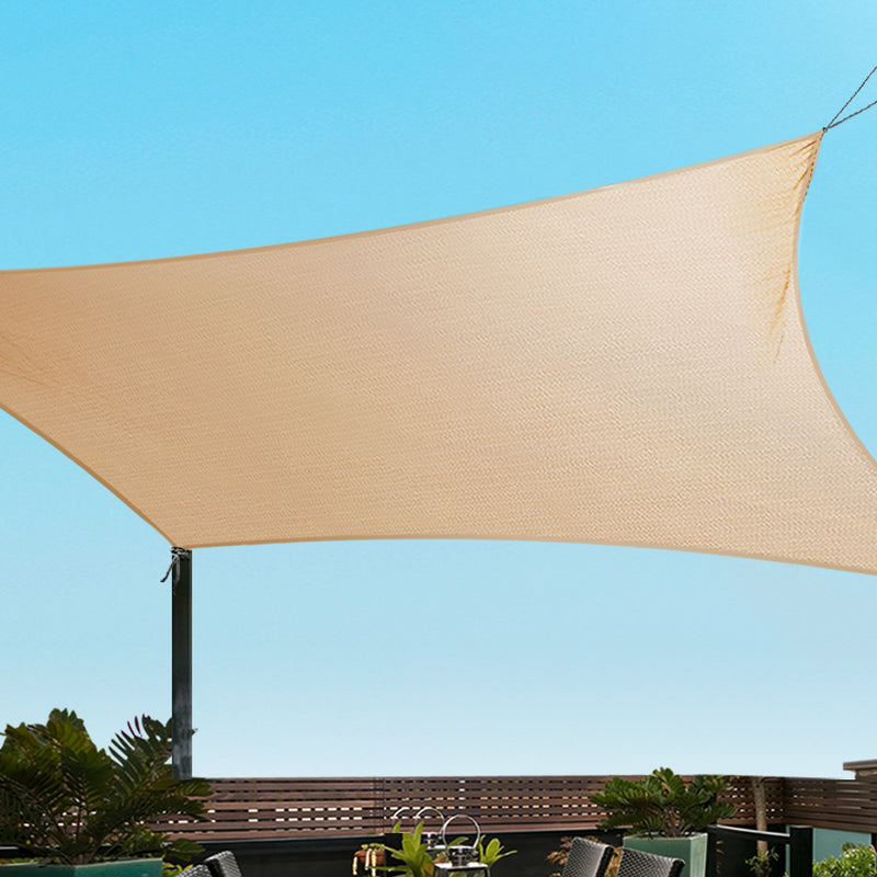 Instahut 3x5m Shade Sail Sun Shadecloth Canopy 280gsm Sand - Sale Now