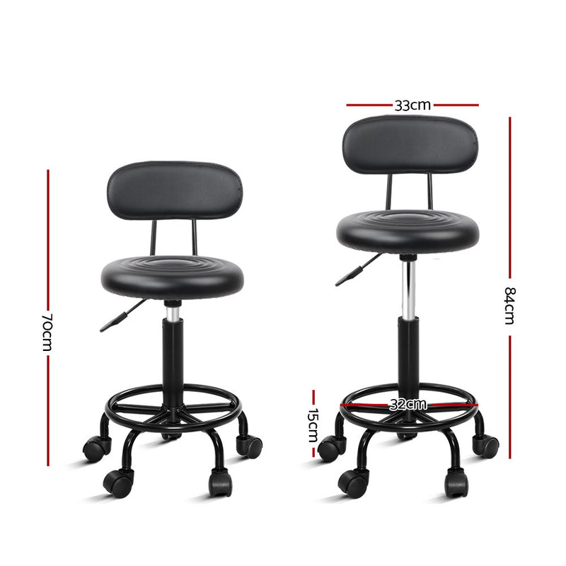 Artiss Salon Stool Swivel Barber Chairs Hairdressing Backrest Hydraulic Height - Sale Now