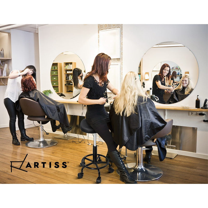 Artiss Salon Stool Black Swivel Barber SADDLE Hairdressing Bar Chairs Gas Lift - Sale Now