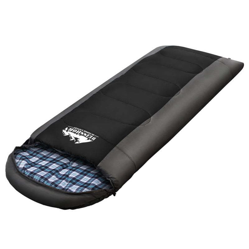 Weisshorn Sleeping Bag Bags Single Camping Hiking -20°C to 10°C Tent Winter Thermal Grey - Sale Now