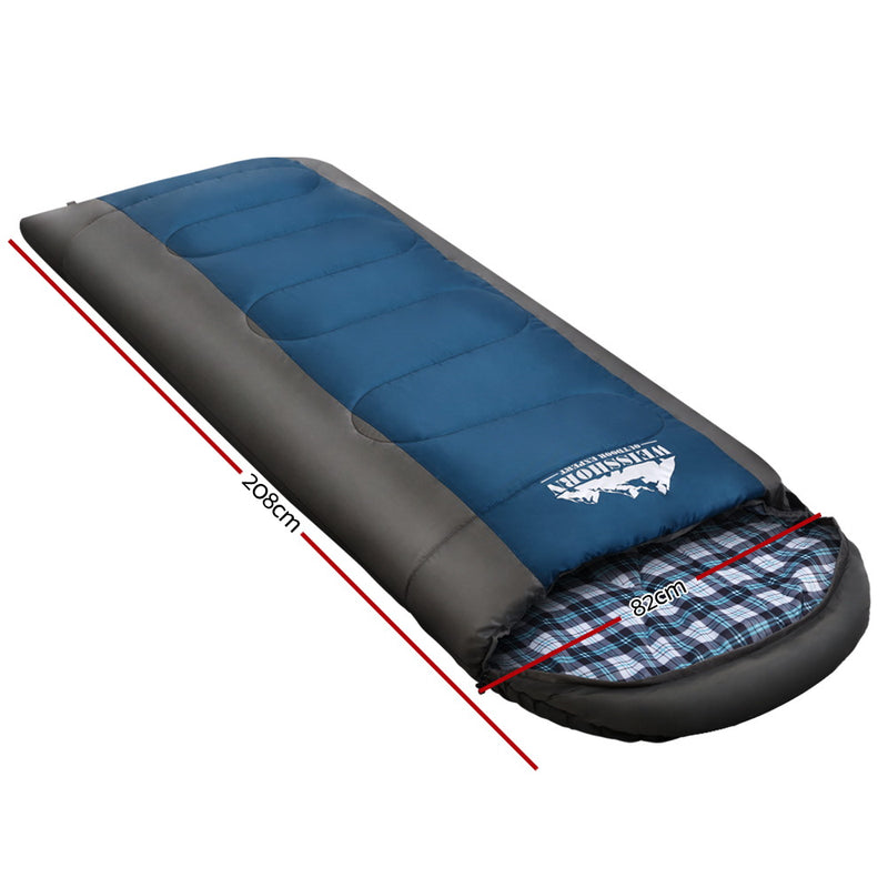 Weisshorn Sleeping Bag Bags Single Camping Hiking -20°C to 10°C Tent Winter Thermal Navy - Sale Now