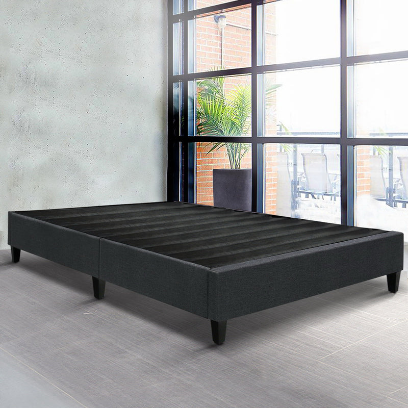 Artiss Bed Base Queen Size Frame Fabric Charcoal - Sale Now