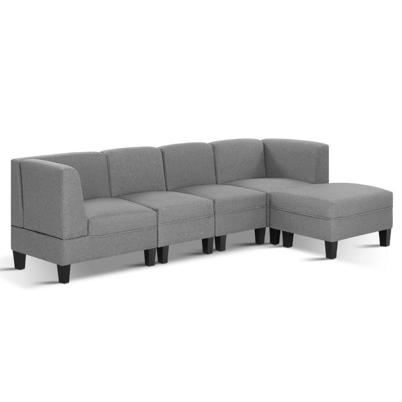 Artiss 5 Seater Sofa Set Bed Modular Lounge Chair Chaise Fabric