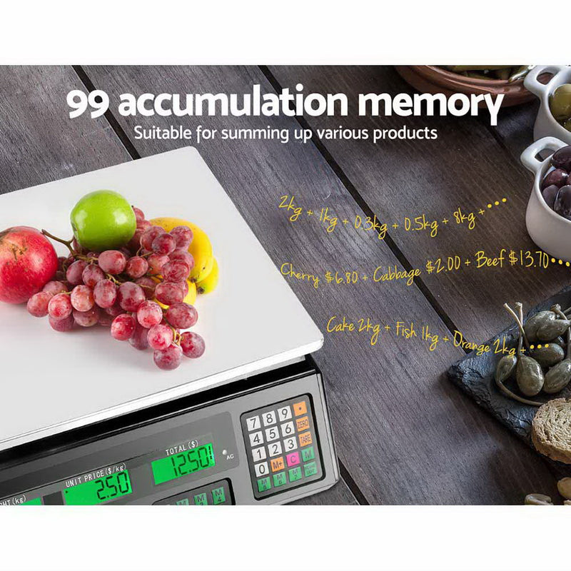 40KG Digital Kitchen Scale Electronic Scales Shop Market Commercial - Sale Now
