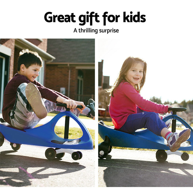 Keezi Kids Ride On Swing Car - Blue - Sale Now