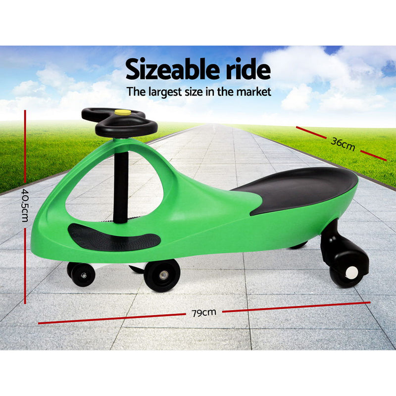 Keezi Kids Ride On Swing Car  -Green - Sale Now