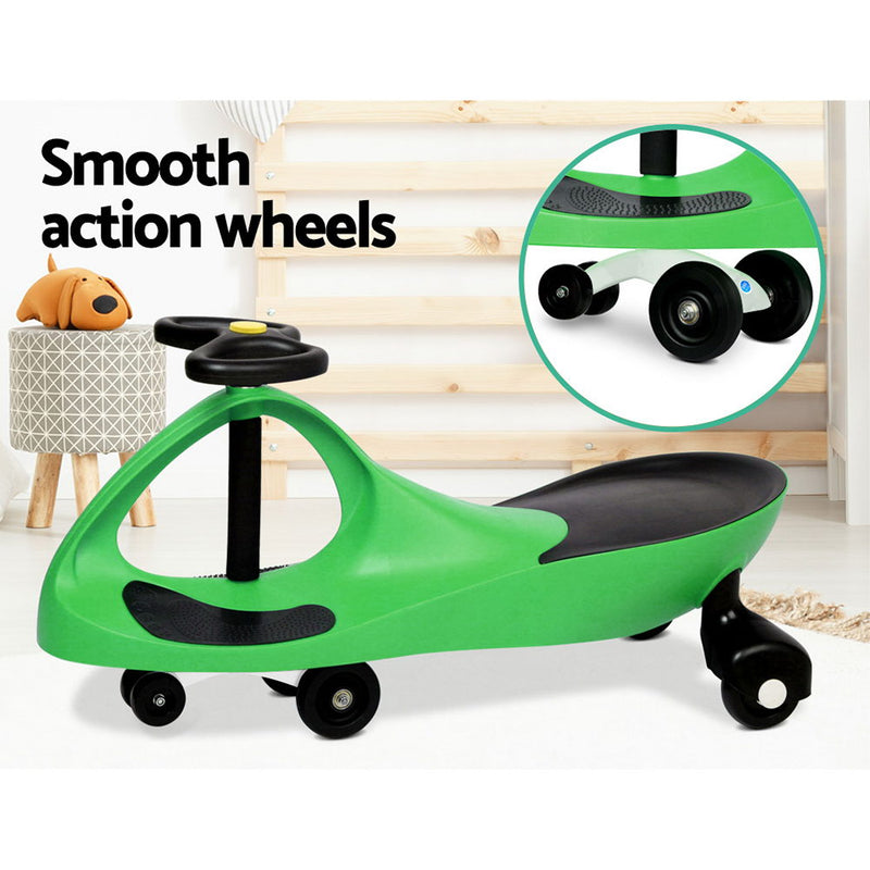 Keezi Kids Ride On Swing Car  -Green - Sale Now