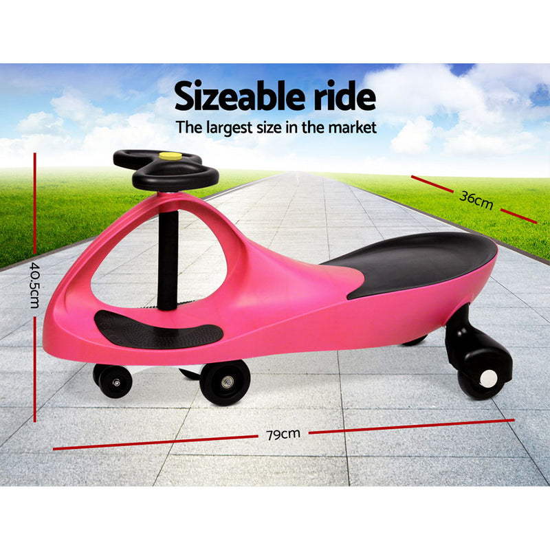 Keezi Kids Ride On Swing Car  - Pink - Sale Now