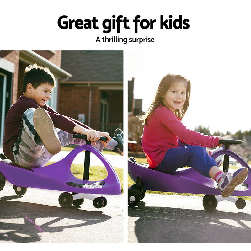 Keezi Kids Ride On Swing Car - Purple - Sale Now