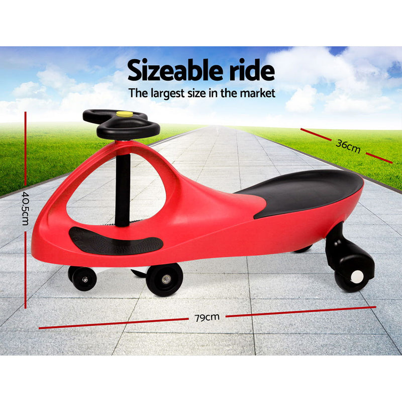 Rigo Kids Children Swing Car Ride On Toys Scooter Wiggle Slider Swivel Cars Red - Sale Now